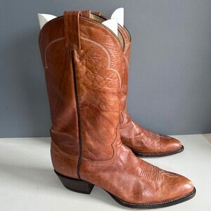Tony Lama Style 5084 Cowboy Boots Mens Size 11.5 B Brown Leather Western‎